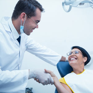 Dentist shaking hands